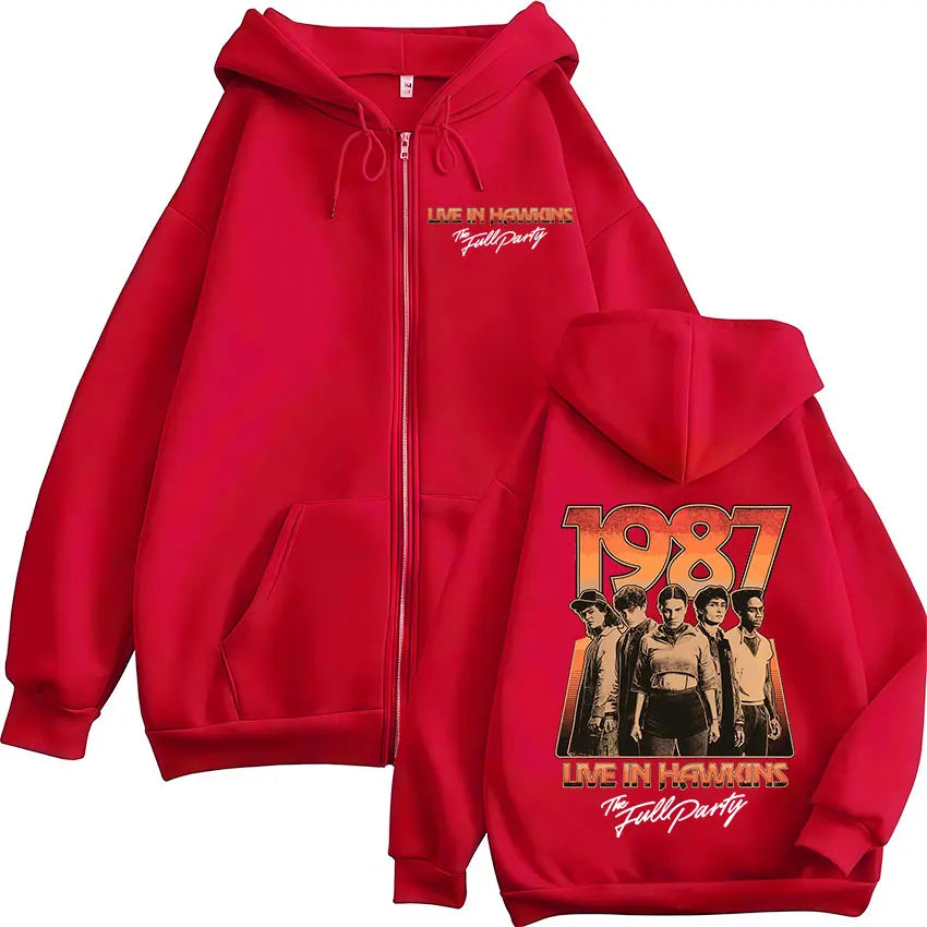 Graphic Zipper Hoodies Men's Women Clothing Fashion Zip Up Hooded Sweatshirts Fleece Jackets Coats