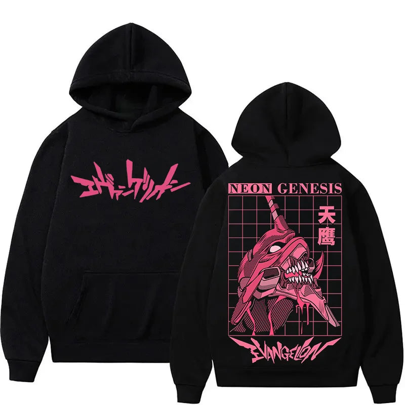 Anime Eva Printing Hoodies Women Sweatshirts Gothic Y2k Tops Vintage Grunge Clothes Oversized Hoodie Harajuku Goth Streetwear