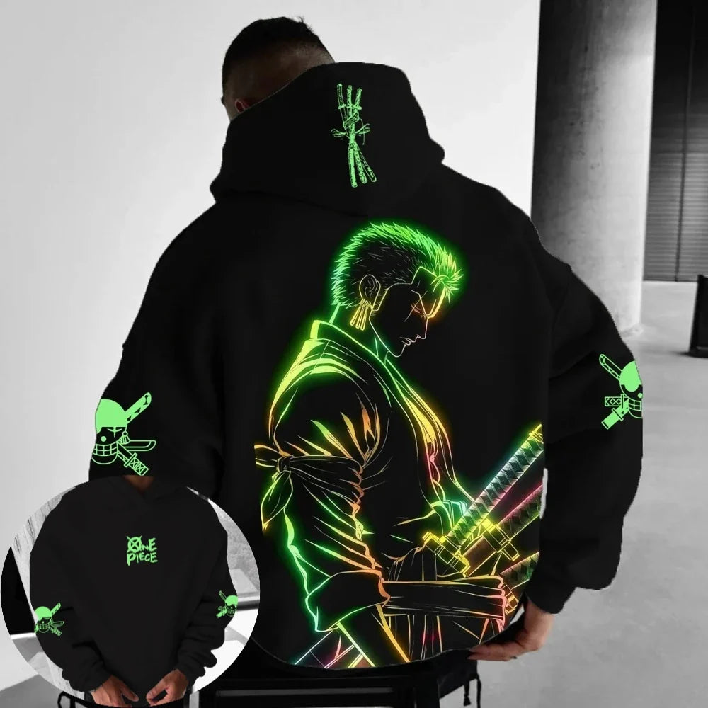 Men's Hoodie Sweater Roronoa Zoro Japanese Anime Spring and Autumn Punk Boy Children's Long Sleeve Parent-Child Wear