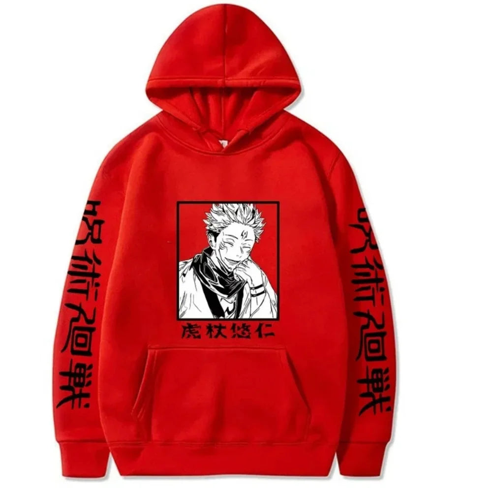 Japanese Anime Spell Battle Tiger Staff Yuren Autumn Print Spring and Autumn Men's Fashion Leisure Versatile Hoodie