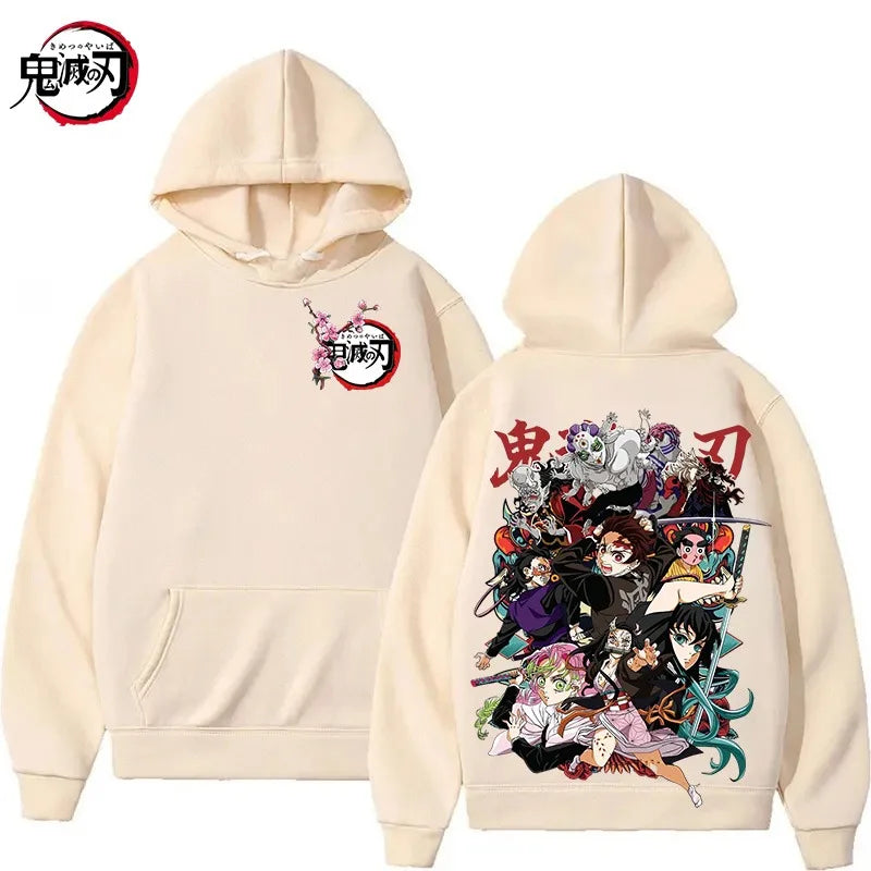 New Funny Japan Anime Demon Slayer Women Hoodies Loose Fleece Sweatshirt Harajuku Muichiro Tokito Printed Hooded Girl Pullover