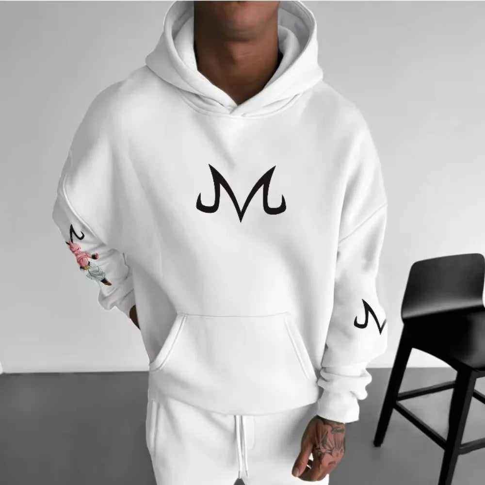 Dragon Ball Men's Hoodie Sweater Majin Buu Japanese Anime Spring Autumn Boys Children's Long-sleeved Parent-child Outfit