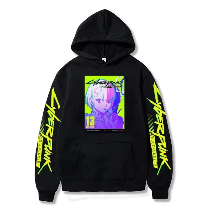 Cross-border Cyberpunk Cyberpunk Print Series Autumn and Winter Men's Hoodies Adult Casual Comfort Long Sleeve Sweatshirts