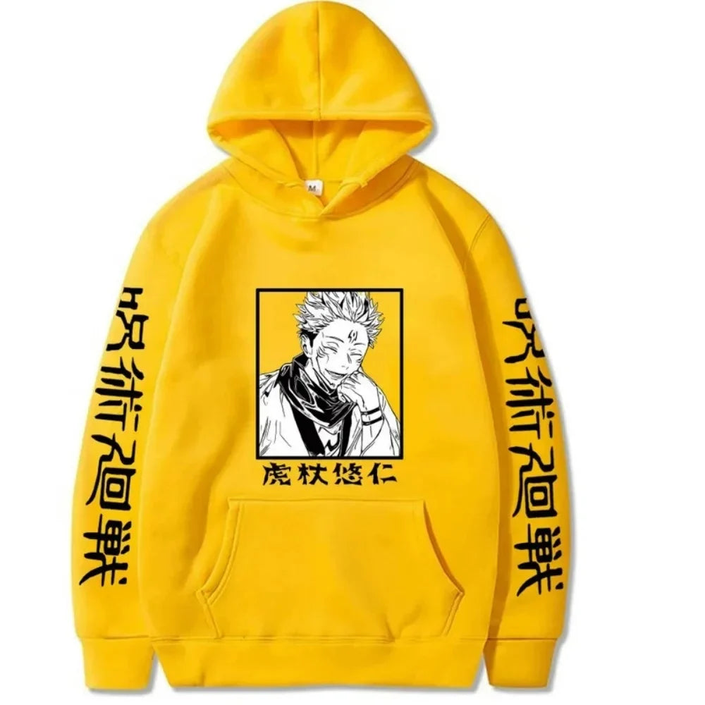Japanese Anime Spell Battle Tiger Staff Yuren Autumn Print Spring and Autumn Men's Fashion Leisure Versatile Hoodie