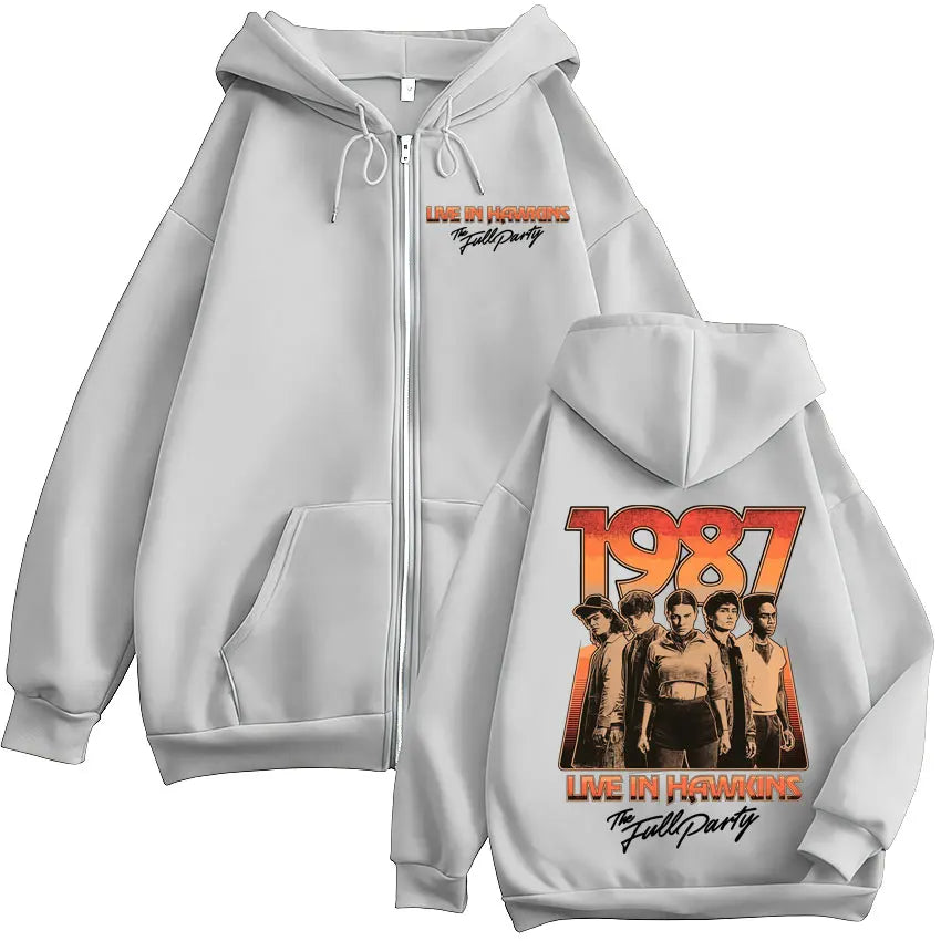 Graphic Zipper Hoodies Men's Women Clothing Fashion Zip Up Hooded Sweatshirts Fleece Jackets Coats