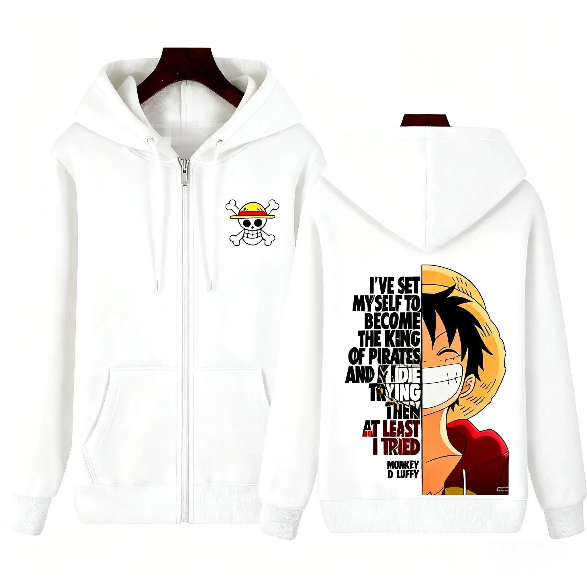 One Piece Anime Hoodie zipper Jacket Men Women Monkey D Luffy Print Graphic Streetwear Casual Pullover Long Sleeve tops Autumn