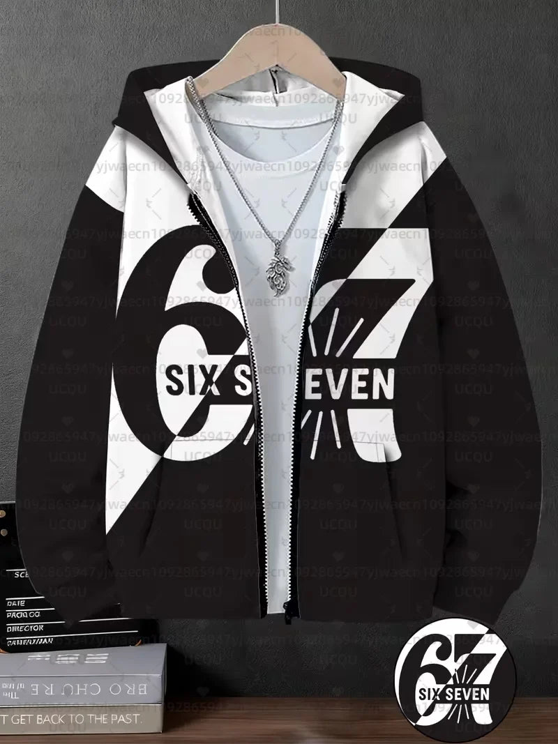 Hoodies For Kids 67 Six Seven Italian Brain Rot Math Joke Tops Y2k Game Saying Zipper Clothes Graphic Y2k Children's Hoodies