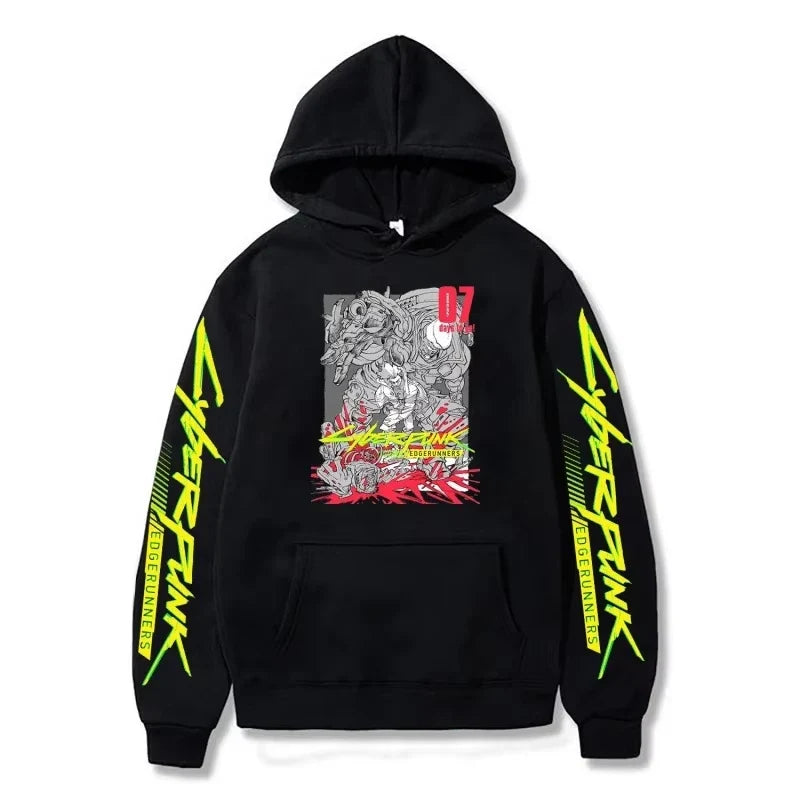 Cross-border Cyberpunk Cyberpunk Print Series Autumn and Winter Men's Hoodies Adult Casual Comfort Long Sleeve Sweatshirts