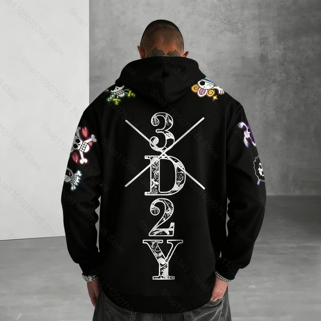 One Piece Japanese Anime Print Hoodie Men Women One Piece Graphic Hoodies Long Sleeve Pullover Sweatshirt Y2K Harajuku Clothing