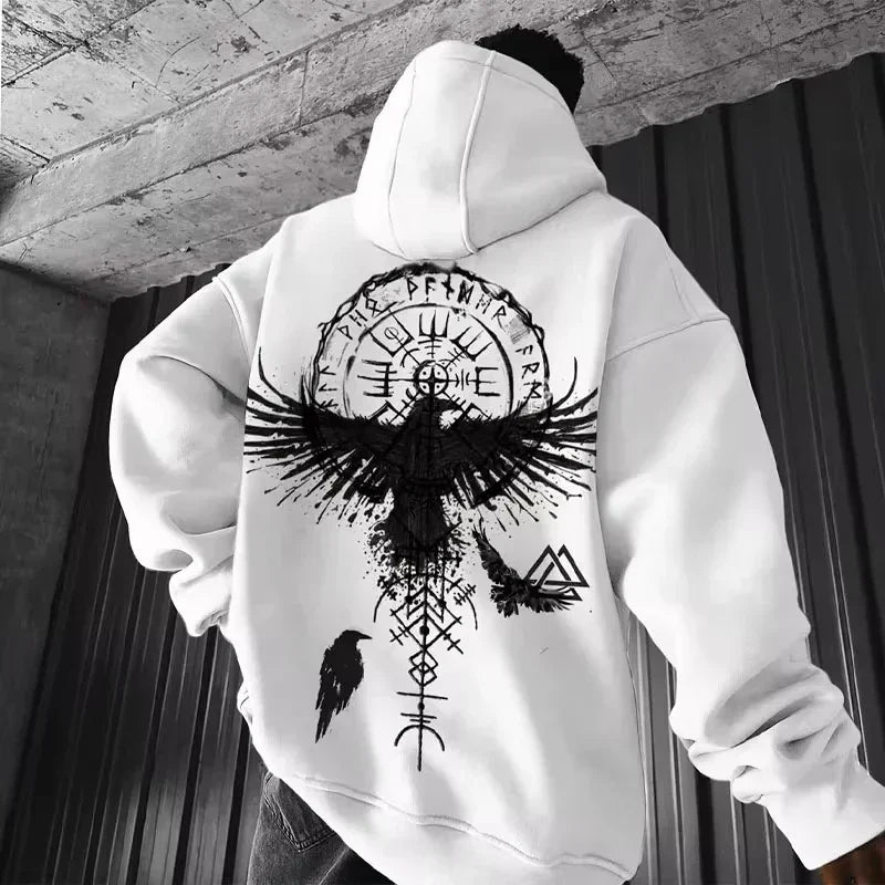 Y2K Men Long-sleeve Hooded Sweatshirt Autumn Winter Daily Outdoor Casual Street Fashion Sportswear