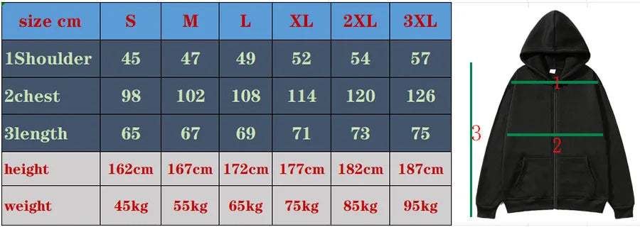 Men's Zip Up Hoodies Casual Zipper Jacket Coats Women Fleece Autumn Winter Harajuku Gothic Hooded Sweatshirts Sports Streetwear