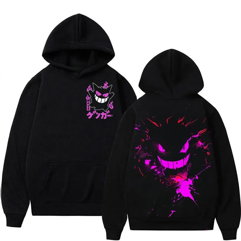 Super Cute Gengar Anime Printed Cotton Hoodie Men's and Women's AutumnWinter New Harajuku Large Size Casual Sweater Top