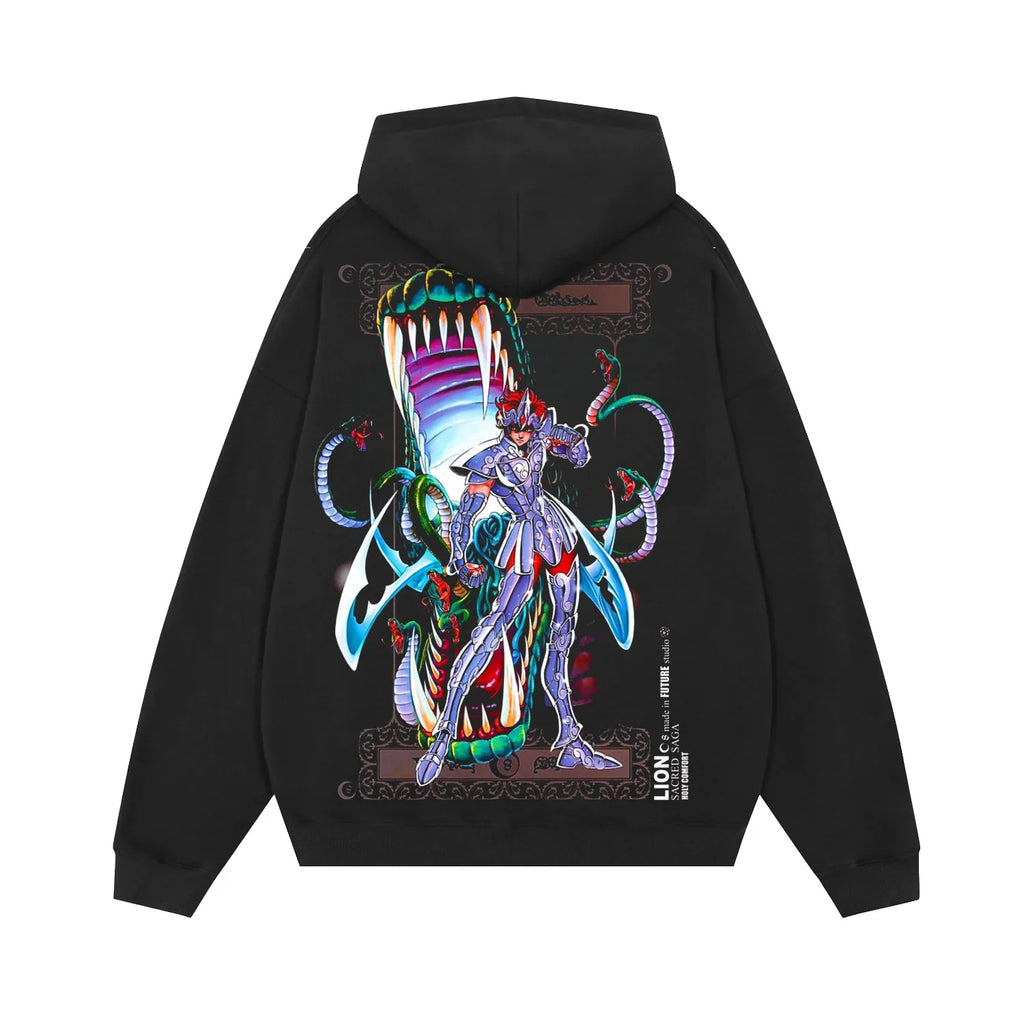 Hoodies Sleeve Hoodies Pure Cotton Clothing Knights of The Zodiac Japanese Anime Men Oversized Long Sleeved Shirt