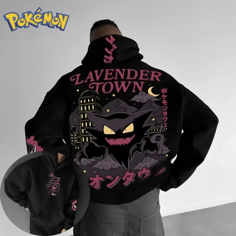 Anime Halloween Gengar Double Printed Hoodie for Men and Women. Autumn/Winter  Harajuku Large Size Casual Trend Sweater