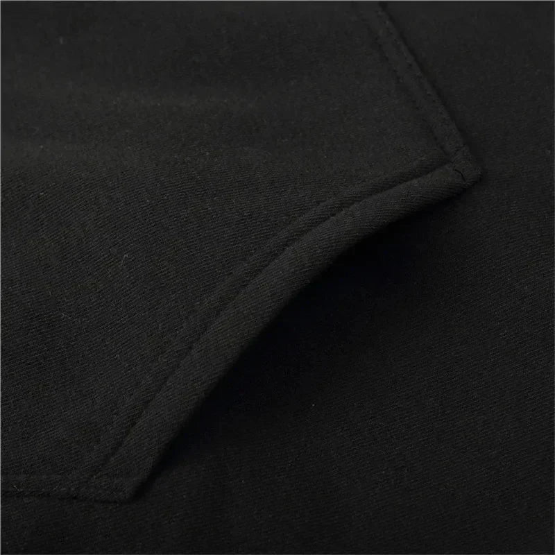 Print Black Hoodie. Oversized Streetwear Sweatshirt Men Women Long Sleeve Casual Autumn Top Unisex
