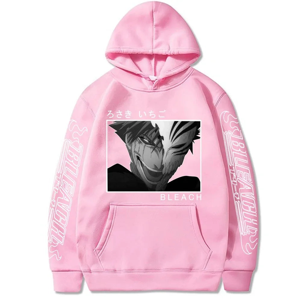 Japan Anime Cartoon Manga Peripherals Hoodies Bleach Print Pullovers Long Sleeve Harajuku Fashion Fleece Warm Casual Sweatshirt