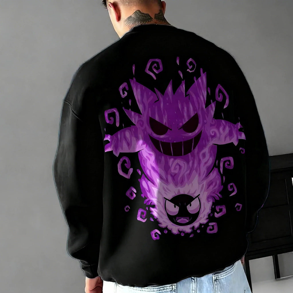 Anime Printed Round Neck Hoodie 2026 Men's and Women's Autumn/Winter New Style Harajuku Daily Casual Parent Child Top
