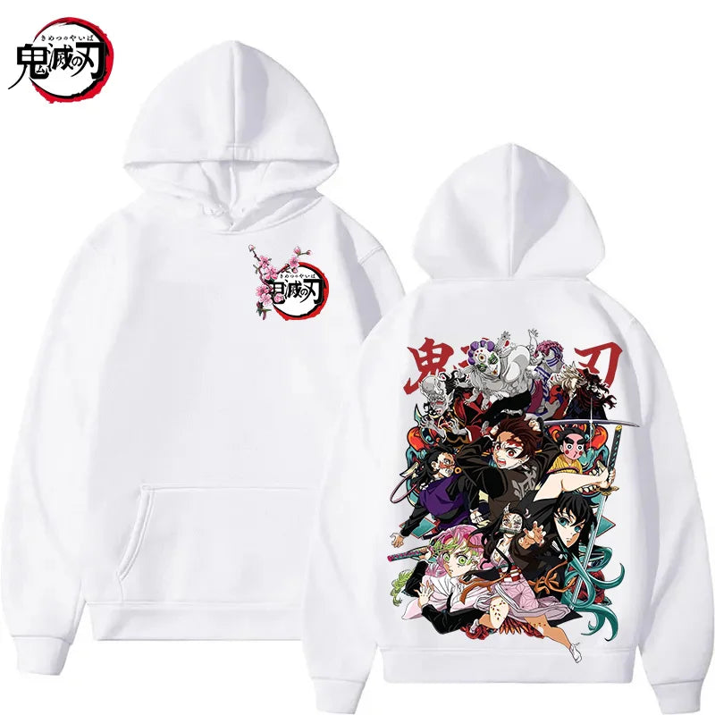 New Funny Japan Anime Demon Slayer Women Hoodies Loose Fleece Sweatshirt Harajuku Muichiro Tokito Printed Hooded Girl Pullover