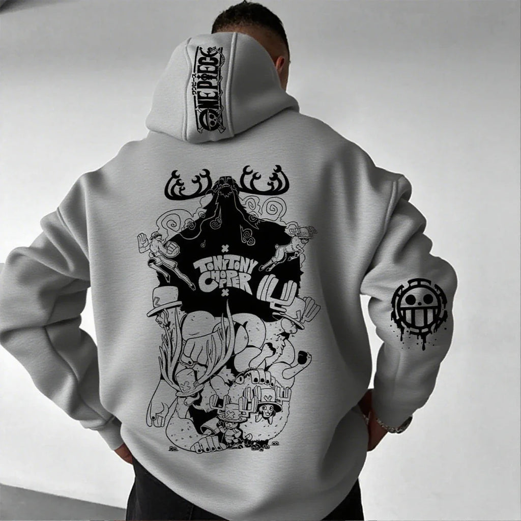 One Piece Chopper Anime Hoodie Men Women Pullover Sweatshirt Graphic Print Streetwear Casual New Spring Autumn Long Sleeve Top