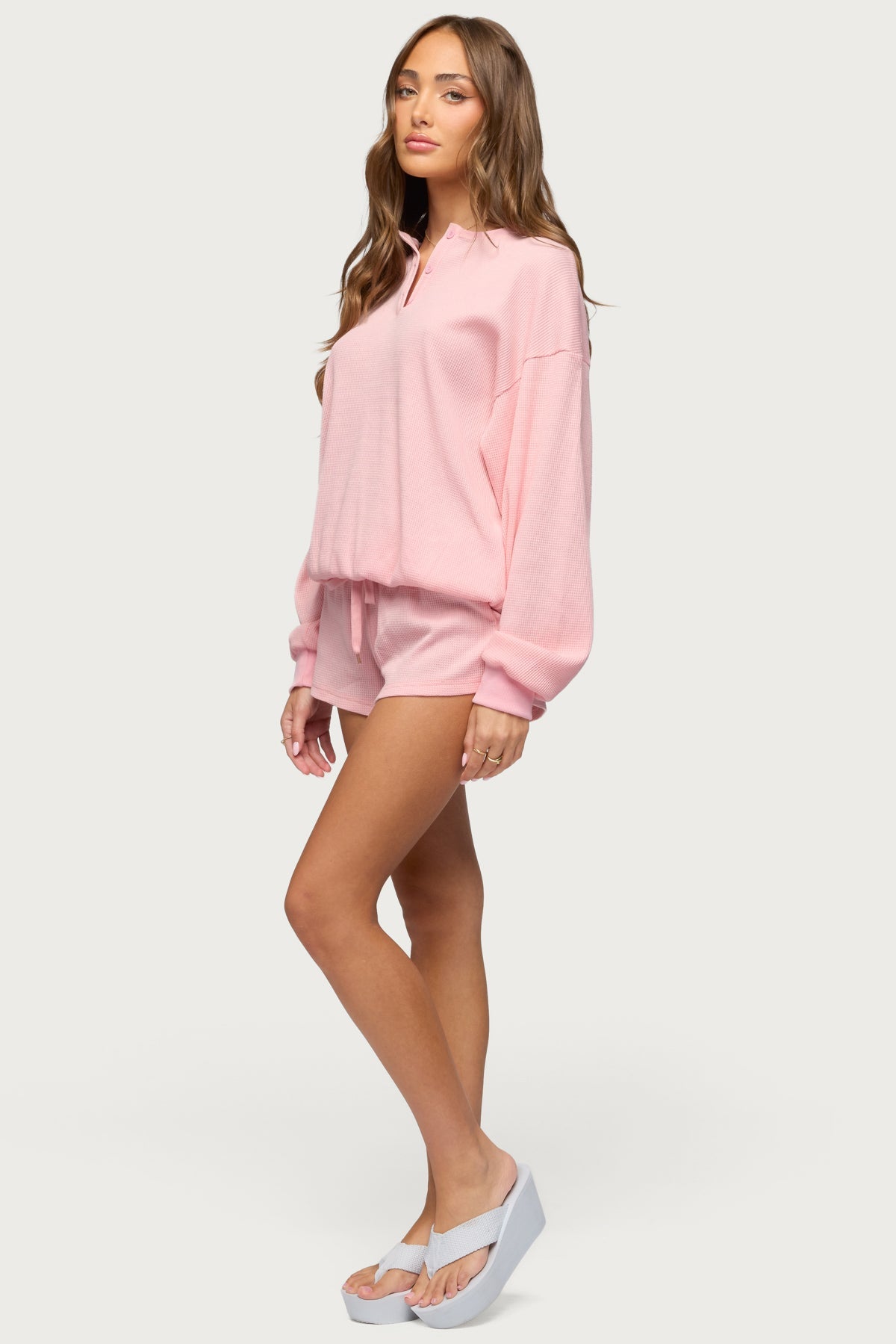 Baila Waffle Henley Top