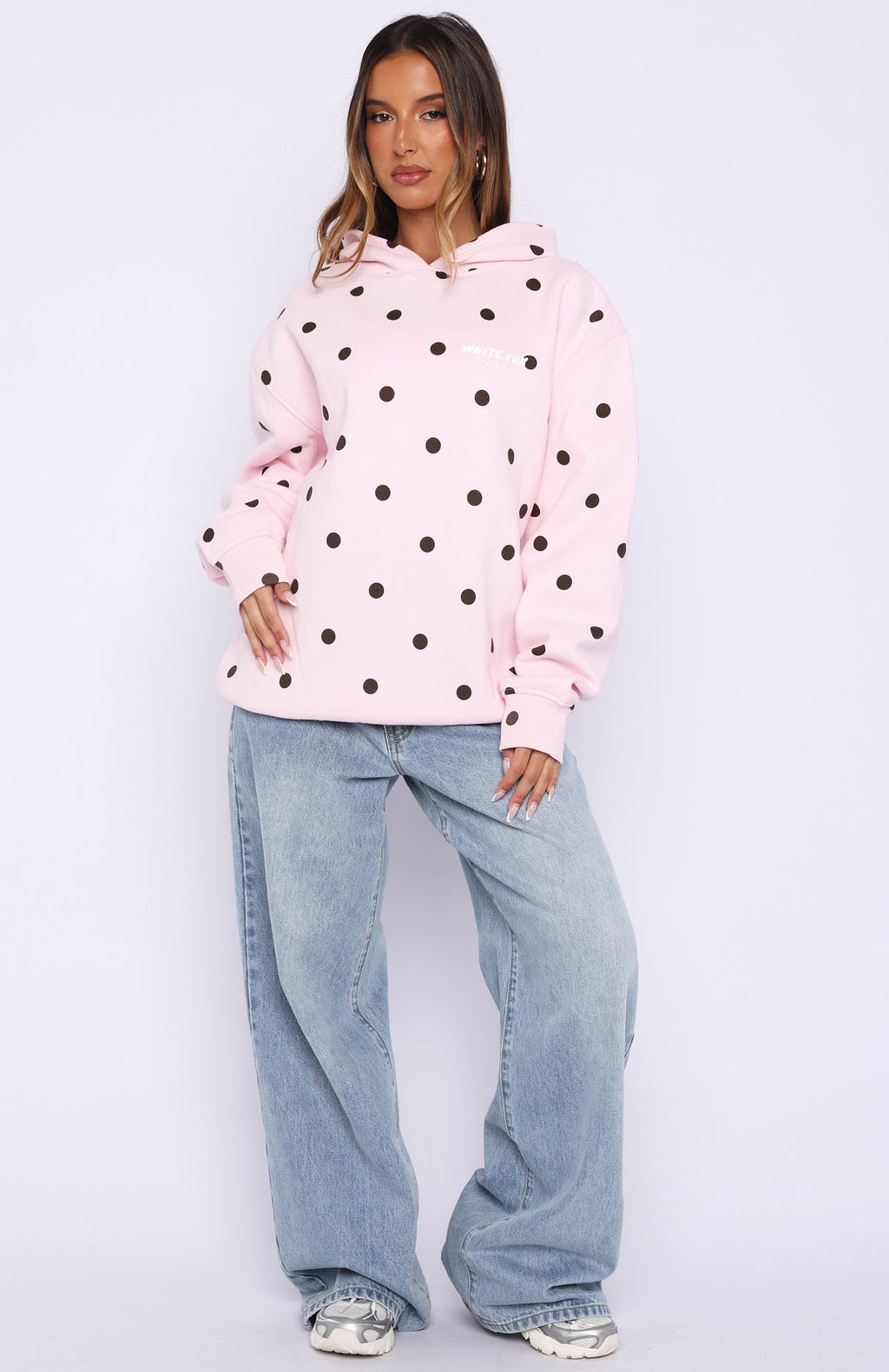 Offstage Printed Oversized Hoodie Posy Polka Dot
